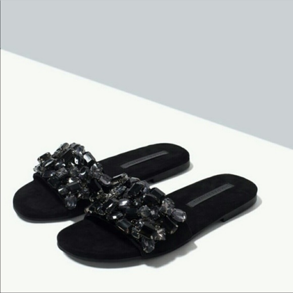 Zara Shoes - Zara beaded slides